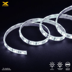 Fita De Led Vinik Vx Gaming Branco Com Conexão Molex 60 Pontos De Led 1 Metro - Lbm1