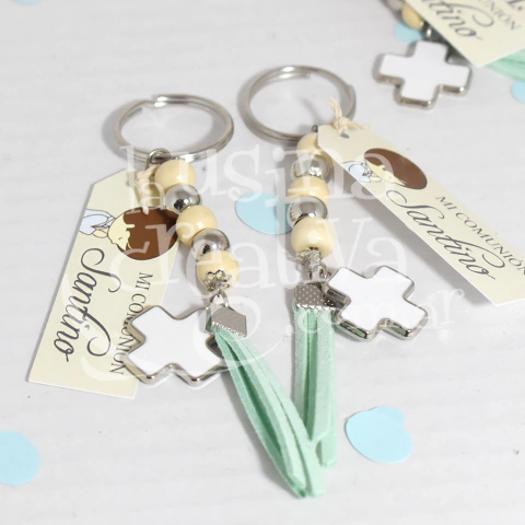 Llavero con cruz esmaltada x10 unidades