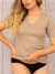 Camiseta Evelina Art. 901 Dama manga corta cuello V con detalle de puntilla al borde algodón liso T. 1 al 6 - Invierno 2025 - tienda online
