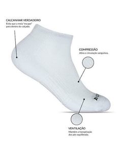 Kit 3 Pares de Meias 34 ao 39 - Cano Curto Hoahi Algodão Branco