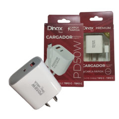 CARGADOR DOBLE ENTRADA - USB TIPO C - DINAX