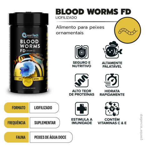 Ração Ocean Tech Blood Worms FD 12g