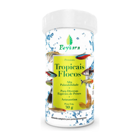 Ração Poytara Tropicais Flocos Dia a Dia 30g