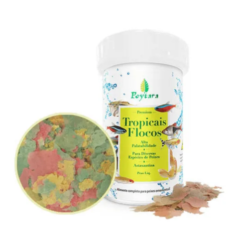 Ração Poytara Tropicais Flocos Dia a Dia 30g