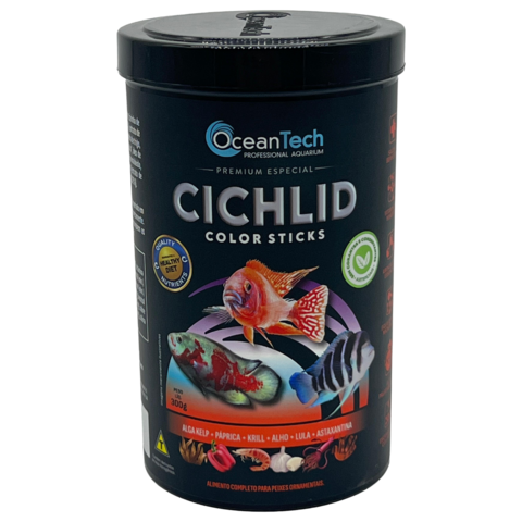 Ração Ocean Tech Cichlid Color Sticks 300g