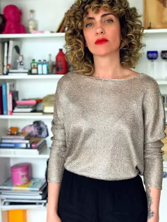 Sweater Victoria brillantina visón