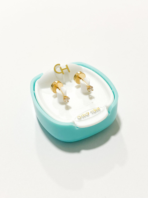 AROS ABRIDORES 18KT PUNTO DE LUZ CUBIC BLANCO