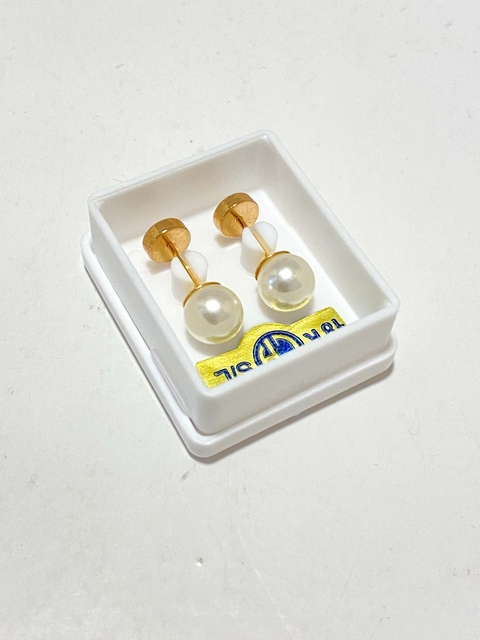 AROS ABRIDORES 18KT CON TIC LAMINADO PERLA 6MM
