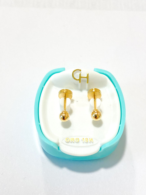 AROS ABRIDORES 18KT BOLITAS 3.5MM