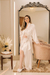 Robe noiva cetim longo Renda barra e manga off white - loja online