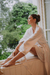 Robe noiva cetim longo clássico off white com vies off - comprar online