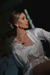 Robe noiva cetim longo Renda barra e manga off white - comprar online