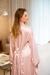 Robe cetim longo clássico rose com vies off