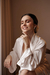 Robe noiva cetim longo clássico off white com vies off - loja online
