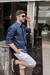 Conjunto linho azul e branco - comprar online