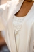 Imagem do Robe noiva cetim longo Renda manga off white