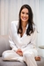 Pijama Calca e camisa manga longa Plumas cetim off com vies off - comprar online