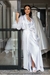 Robe noiva cetim longo Plumas branco - comprar online