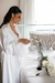 Imagem do Robe noiva cetim longo Plumas branco