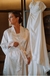 Robe noiva cetim curto Renda manga off white com vies off - comprar online