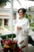 Robe noiva cetim longo clássico off white com vies off