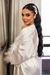 Imagem do Robe noiva cetim longo Plumas branco