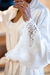 Robe noiva cetim longo Renda manga off white