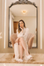 Robe noiva cetim longo Renda barra e manga off white - comprar online