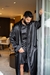 Robe masculino longo cetim preto com vies preto - comprar online