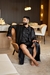 Robe masculino longo cetim preto com vies preto na internet