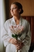 Robe noiva cetim curto Renda manga off white com vies off - loja online