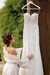 Robe noiva cetim longo clássico off white com vies off - comprar online