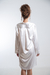 Camisola abotoado cetim manga longa - off-white na internet