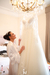 Imagem do Robe noiva cetim longo clássico branco com vies rose