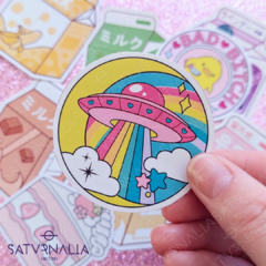 Sticker rainbow alien