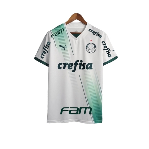 Camisa Palmeiras 23/24 - Torcedor Puma Masculina - Branca com detalhes em verde com todos os patchs e patrocínios
