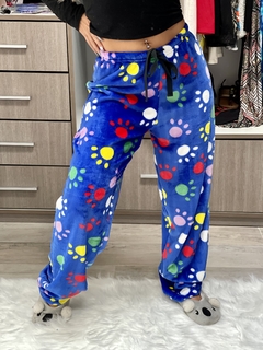 Pants Polar Soft Modelo Huellas Azul