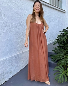 Vestido Chifon Lurex Tarantino - Capuccino - loja online