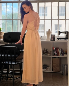 Vestido Chifon Lurex Tarantino - Creme - comprar online
