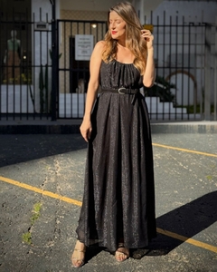 Vestido Chifon Lurex Tarantino - Preto na internet