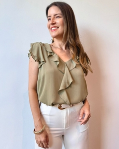 Blusa Babados - Verde Oliva - comprar online