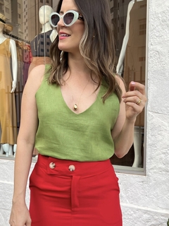 Blusa Cavada Linho - Verde - comprar online