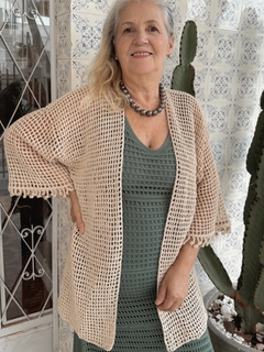 Kimono Crochê - Areia - THAÊ