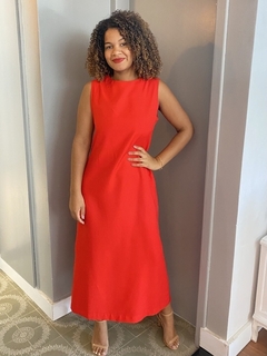 Vestido Fenda Costa - Vermelho