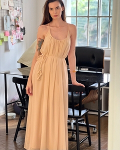 Vestido Chifon Lurex Tarantino - Creme na internet