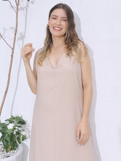 Vestido Fenda Rosângela - Bege na internet