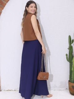 Vestido Fenda Rosângela - Azul Marinho - THAÊ