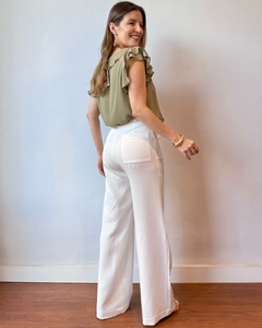 Calça Reta Alfaiataria Rejane - Off White na internet