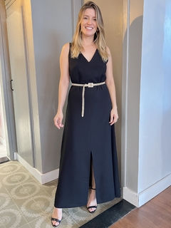 Vestido Fenda Rosangela - Preto - THAÊ