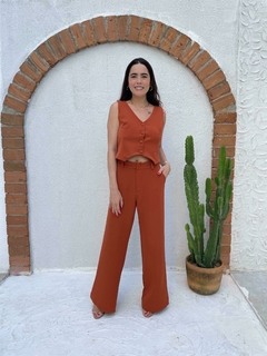 Calça Reta Alfaiataria - Terracota na internet